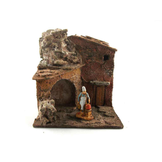 Nativity scene house, height 10/11 cm (for 3.5 cm figures)