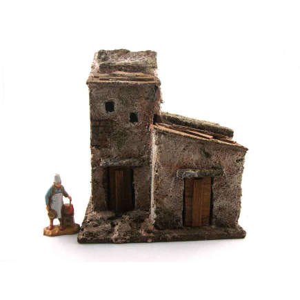 Casetta per presepe altezza 10/11 cm (per figure 3,5 cm) - 10 x 9.5 x 12 cm