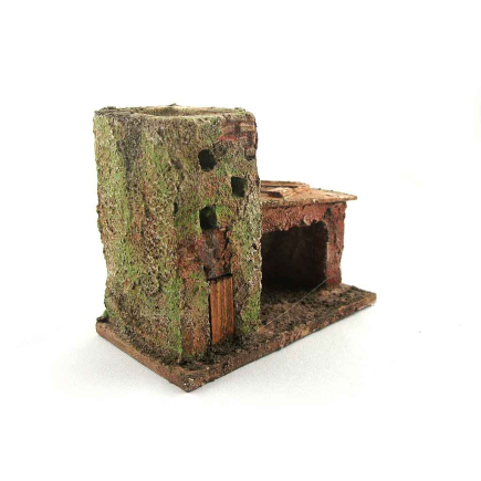 Nativity scene house, height 7/8 cm (for background use)
