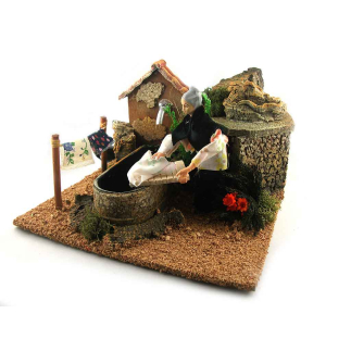 Washerwoman in motion