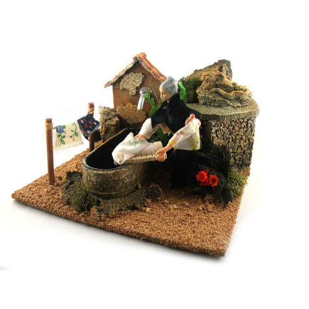 Washerwoman in motion