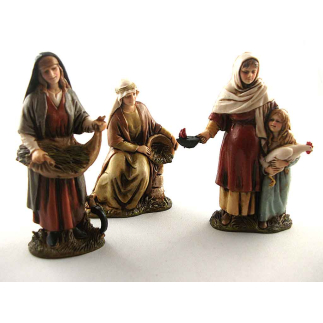 Peasant women, 3 figures, 10 cm - Landi Moranduzzo figurines