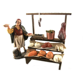 Tall cured meats counter for figures, cm 10-12-13