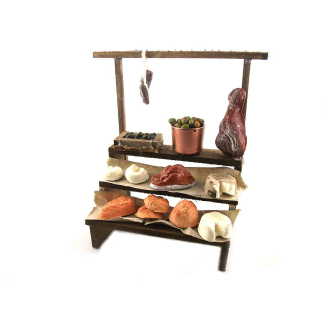 Tall cured meats counter for figures, cm 10-12-13