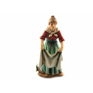 Leaning woman hanging laundry, 10 cm - Landi Moranduzzo figurines