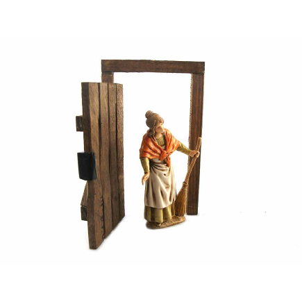 Woman with broom 10 cm - Landi Moranduzzo figurines