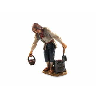 Man with basket 10 cm - Landi Moranduzzo figurines
