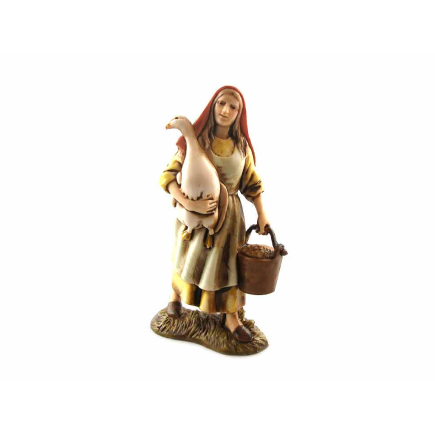 Woman holding a goose 10 cm - Landi Moranduzzo figurines