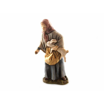 Woman holding a rabbit 10 cm - Landi Moranduzzo figurines