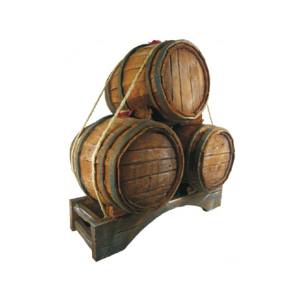 Set of three barrels, h. 27 cm