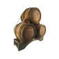Set of three barrels, h. 27 cm