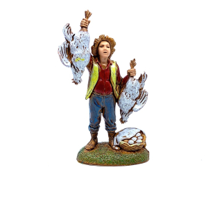 Various subjects - chicken and egg seller, 6 cm - Landi Moranduzzo figurines