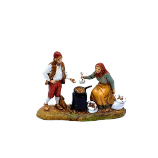 Chestnut seller scene, 6 cm - Landi Moranduzzo figurines