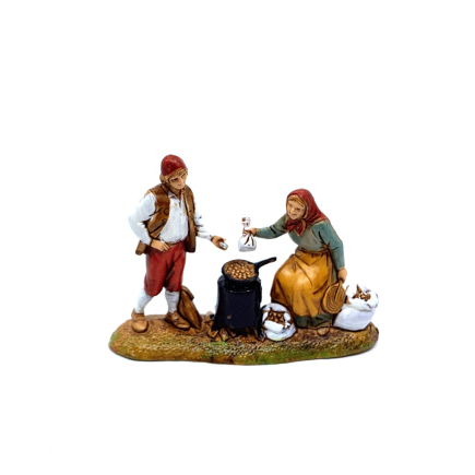 Chestnut seller scene, 6 cm - Landi Moranduzzo figurines