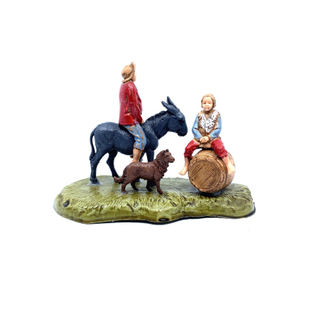 Groups of 6 subjects - child on barrel - 6 cm - Landi Moranduzzo figurines