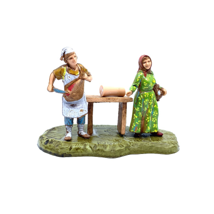 Groups of 6 figures - delicatessen worker - 6 cm - Landi Moranduzzo figurines