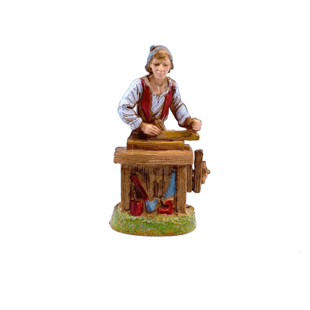 Carpenter with workbench, 6 cm - Landi Moranduzzo figurines