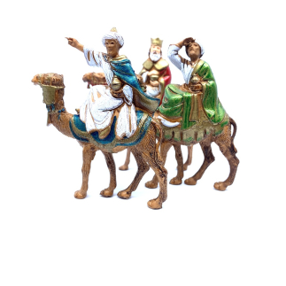 Three Wise Men on camel, 6 cm - Landi Moranduzzo figurines