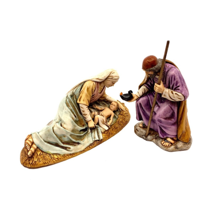 Nativity with reclining Madonna, 13 cm - Landi Moranduzzo figurines