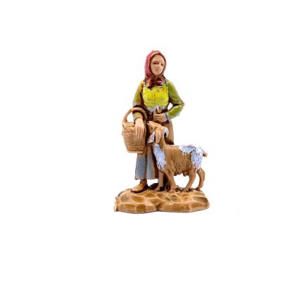Woman with goat, 3.5 cm - Landi Moranduzzo figurines
