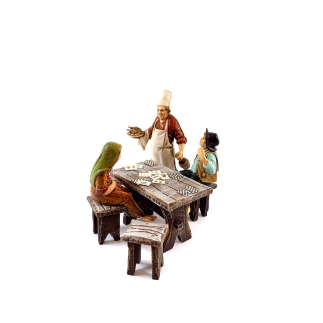 Card table with stools for 10 cm figurines