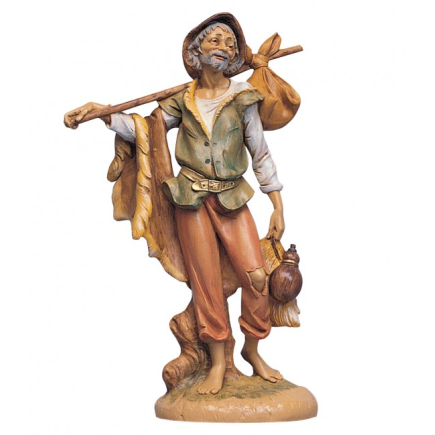 Traveler with bundle, 30 cm - Fontanini statue