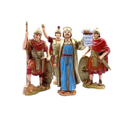 King Herod, centurion and 2 soldiers, 8 cm - Landi Moranduzzo figurines