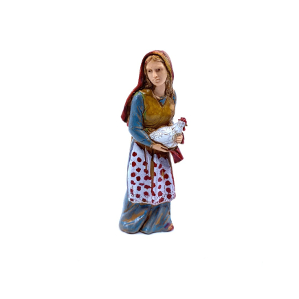 Woman with hen 8 cm - Landi Moranduzzo figurines