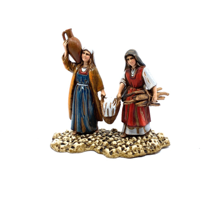 Women with amphora and bundles, 10 cm - Landi Moranduzzo figurines