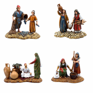 Group of 4 10 cm Arabic-style figures - Landi Moranduzzo figurines