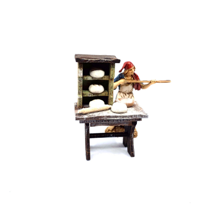 Bread stall for nativity scene with shelves for 10 cm figurines