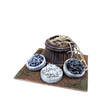 Fish market scene for nativity sets for 10 cm figurines