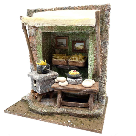 Pasta shop / pasta maker's shop for 10 cm nativity scene figurines