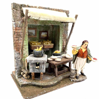 Pasta shop / pasta maker's shop for 10 cm nativity scene figurines