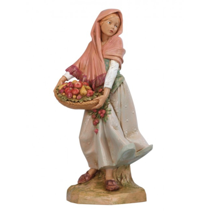 Woman with fruit basket, 30 cm - Fontanini Statues