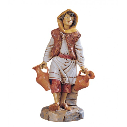 Young man with amphorae, 30 cm - Fontanini statue