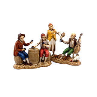 Two tavern scenes, 8 cm - Landi Moranduzzo figurines