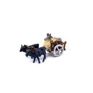 Miniature ox cart with donkeys