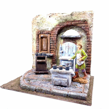 Scena lustrascarpe per statuine cm 10