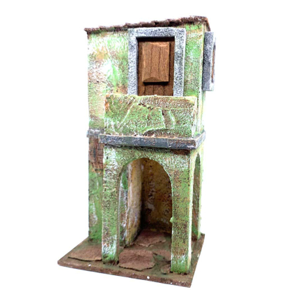 Two-story house with balcony for 10 cm figurines
