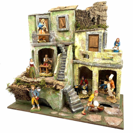 Two-story house for 10 cm nativity figurines