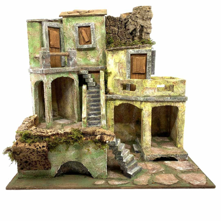 Two-story house for 10 cm nativity figurines