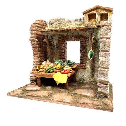 Scena fruttivendolo per statuine cm 10