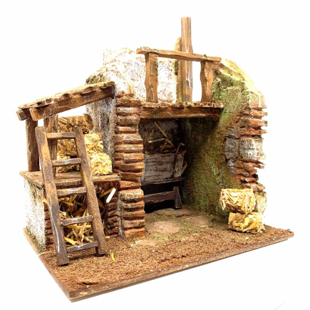 Barn for 10 cm nativity scene figurines