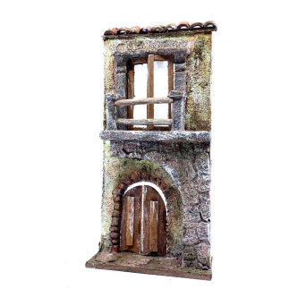 House facade with small terrace for 6 cm nativity figurines
