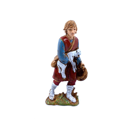 Shepherd holding a lamb, 8 cm - Landi Moranduzzo figurines