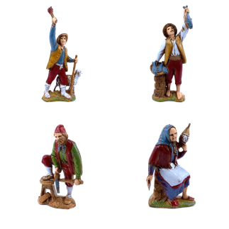 8 cm nativity figurines - 8 figures - Landi Moranduzzo figurines