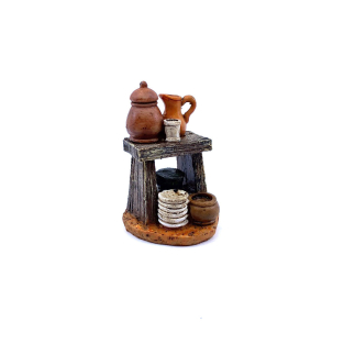 Small table with jugs