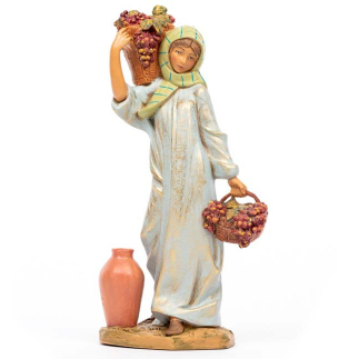 Woman with baskets, 30 cm - Fontanini statues