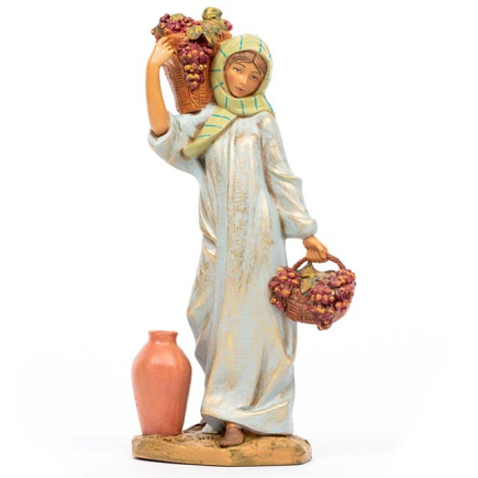 Woman with baskets, 30 cm - Fontanini statues